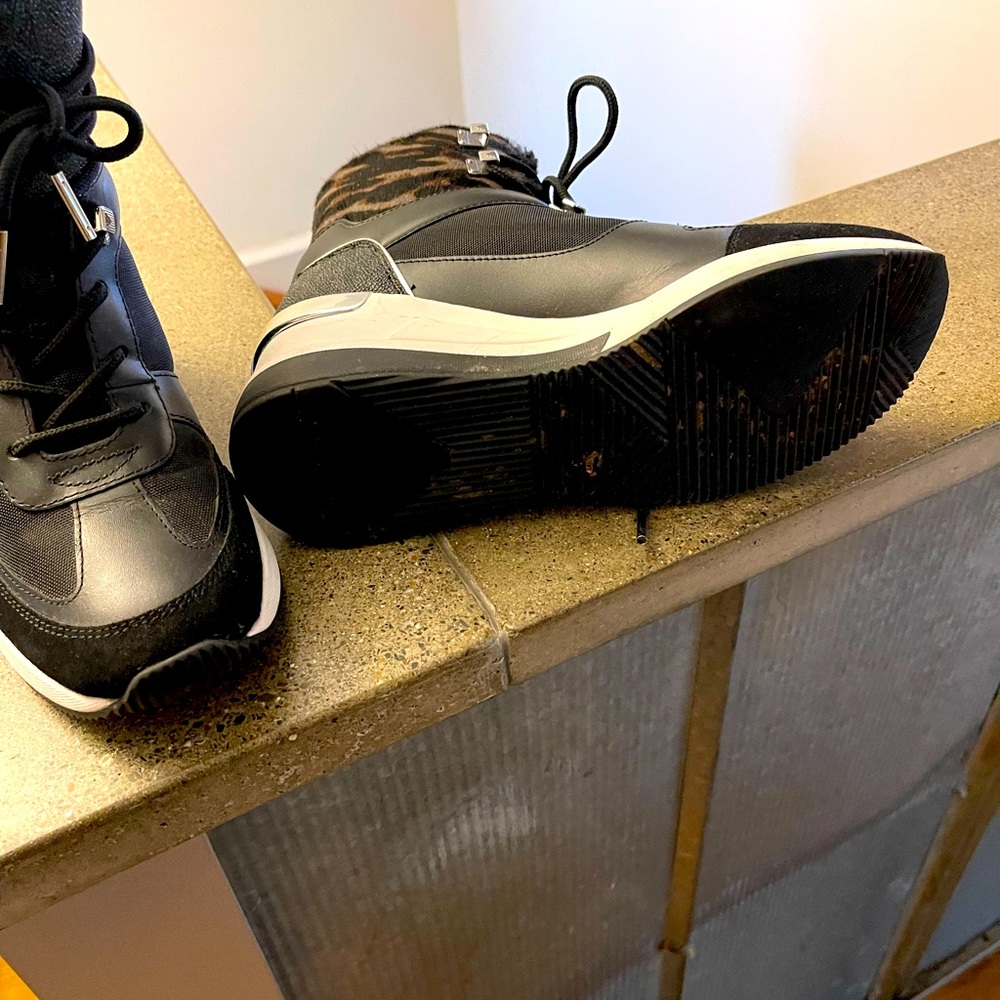 Michael Kors. Bootie with animal print trim. Barely used.